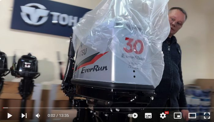 Видеообзор о лодочном моторе Tohatsu MX30HS EverRun